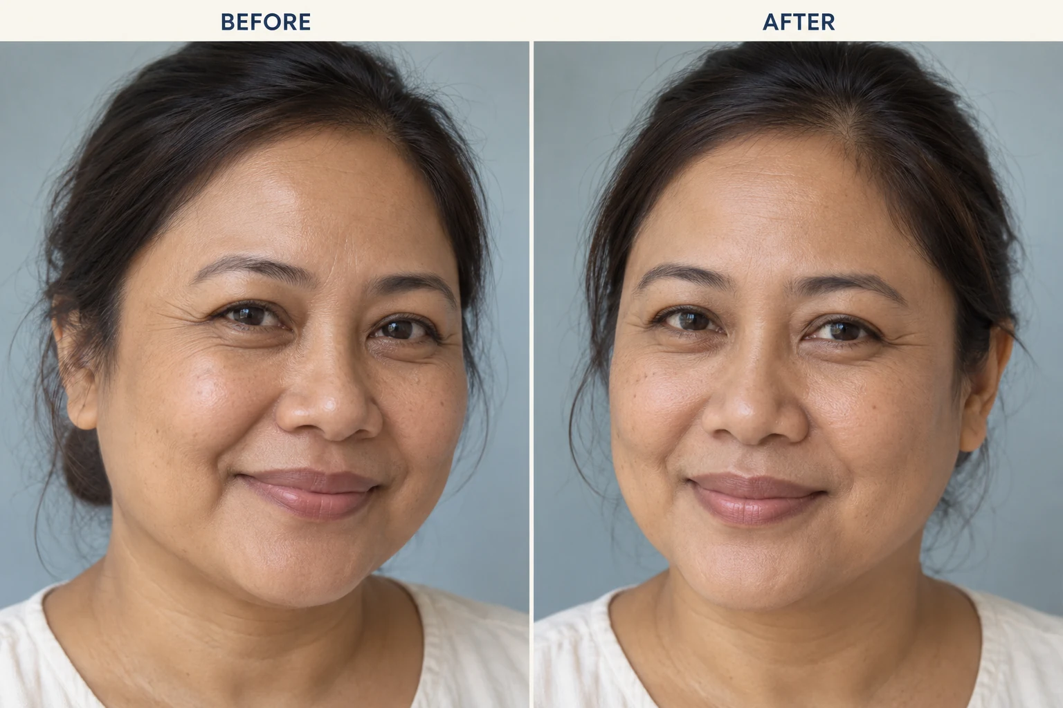 Crow's feet before and after treatment
