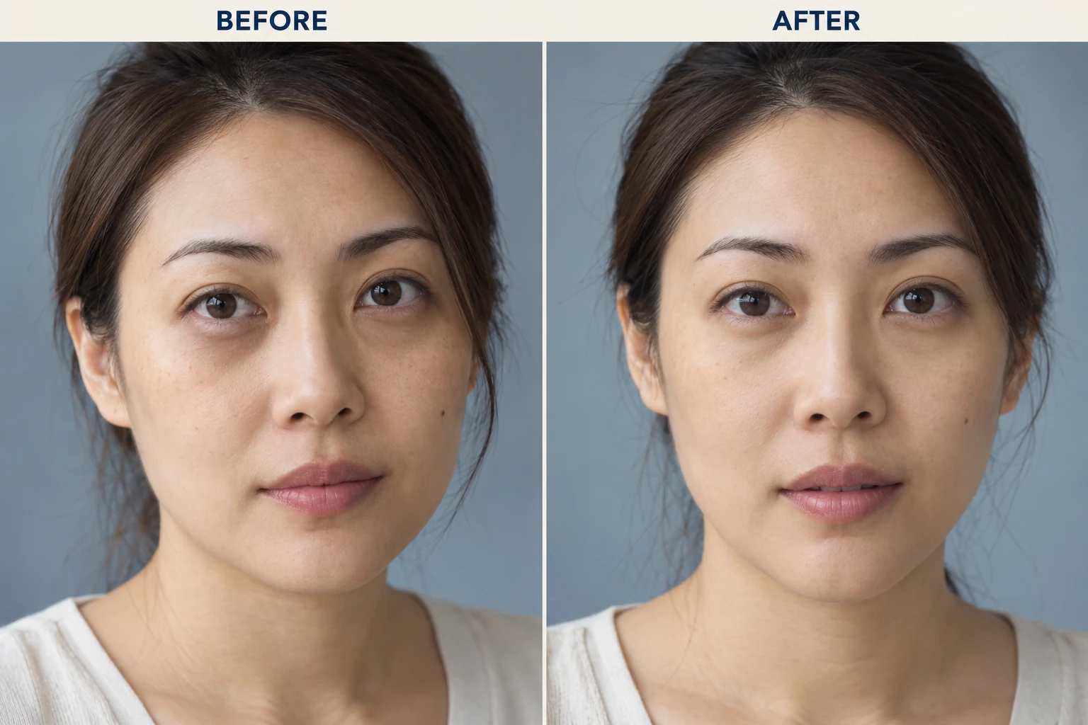 Dark eye circles before and after treatment
